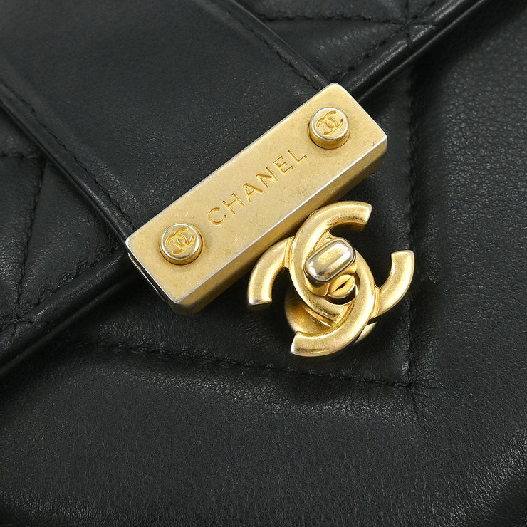Chanel Black Lambskin Chevron WOC Wallet On Chain 177516