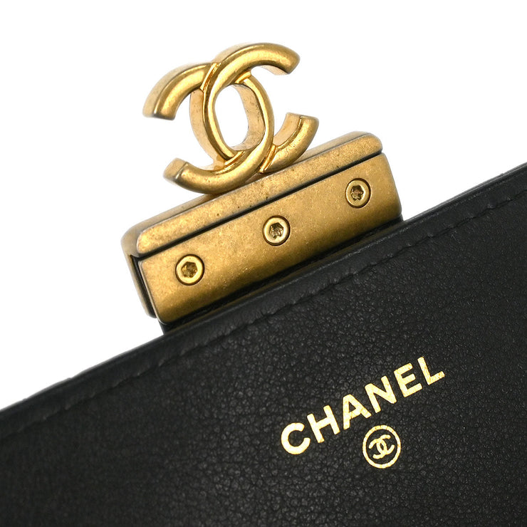 Chanel Black Lambskin Chevron WOC Wallet On Chain 177516