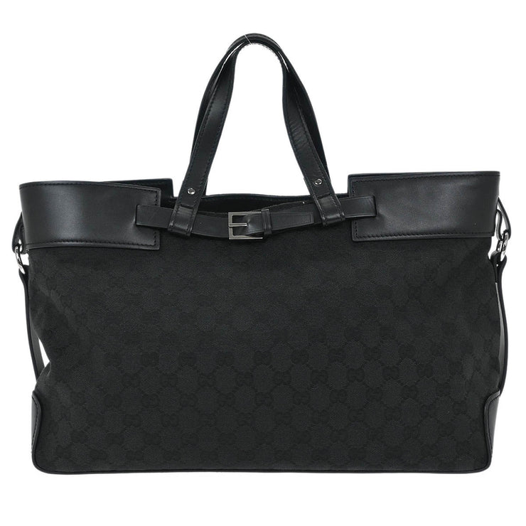 Gucci Black Canvas GG Tote Handbag 106251 214397 177519