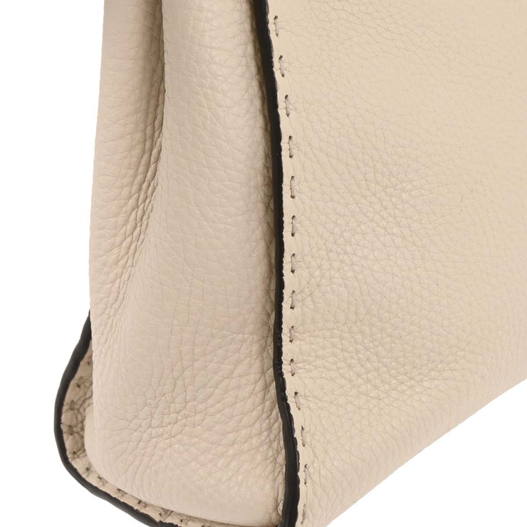 Fendi Off-white Leather Peekaboo 2way Handbag 8BN290-NDU-189-3262 177524