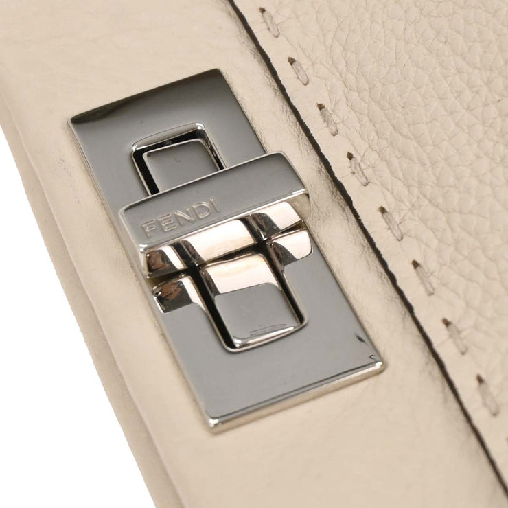 Fendi Off-white Leather Peekaboo 2way Handbag 8BN290-NDU-189-3262 177524