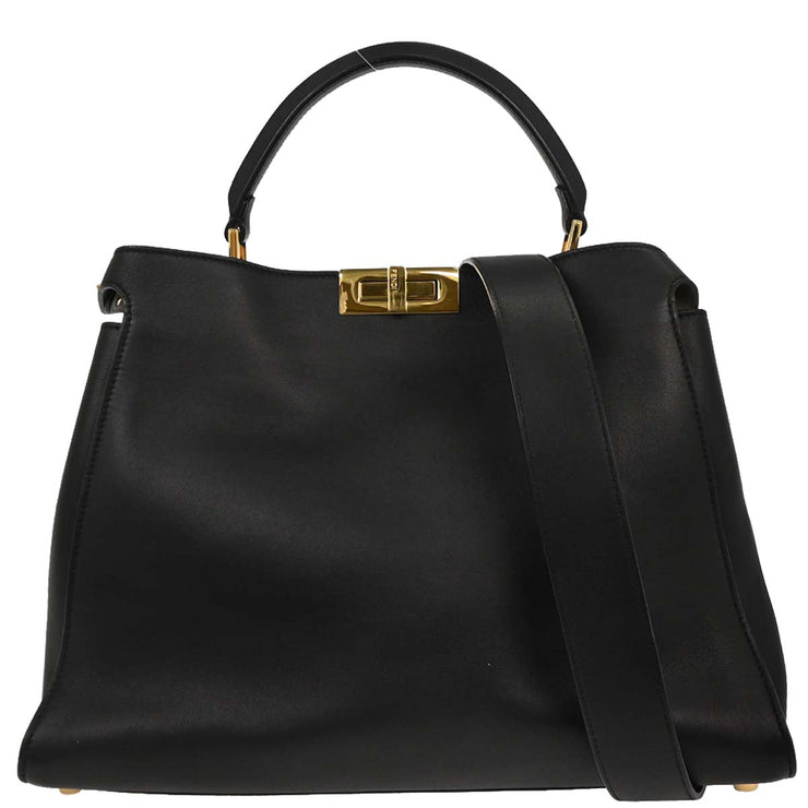 Fendi Black Leather Peekaboo 2way Handbag 8BN300-SMQ-178-0501 177529