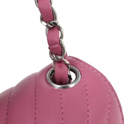 Chanel Pink Lambskin Chevron Mini Classic Square Flap Bag 17 177530