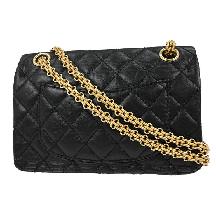 Chanel Black Calfskin Icon 2.55 Double Flap Shoulder Bag 177531