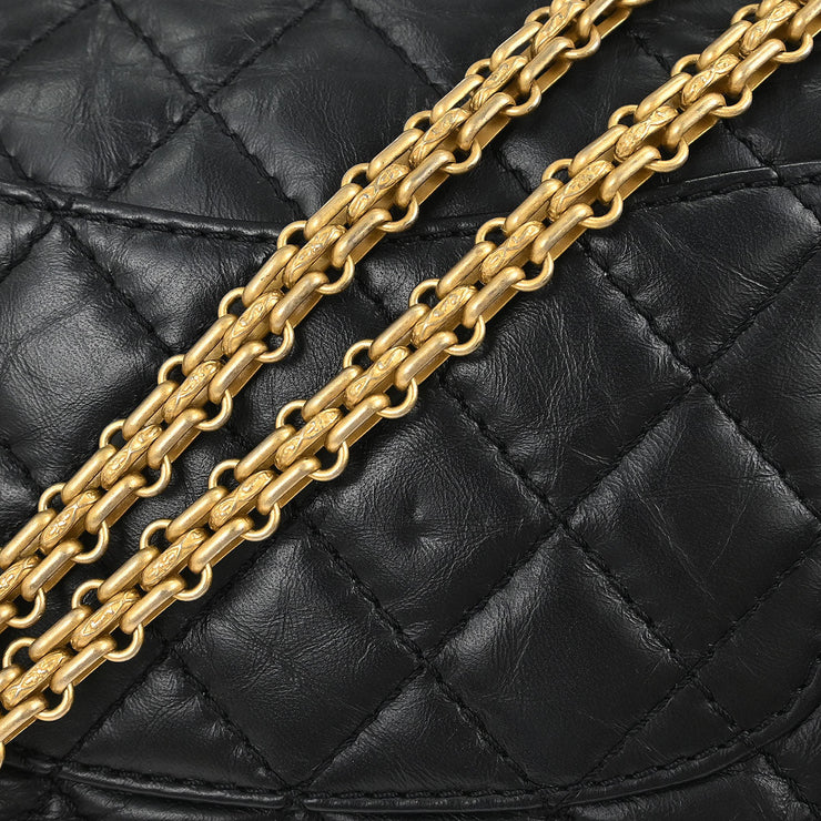 Chanel Black Calfskin Icon 2.55 Double Flap Shoulder Bag 177531