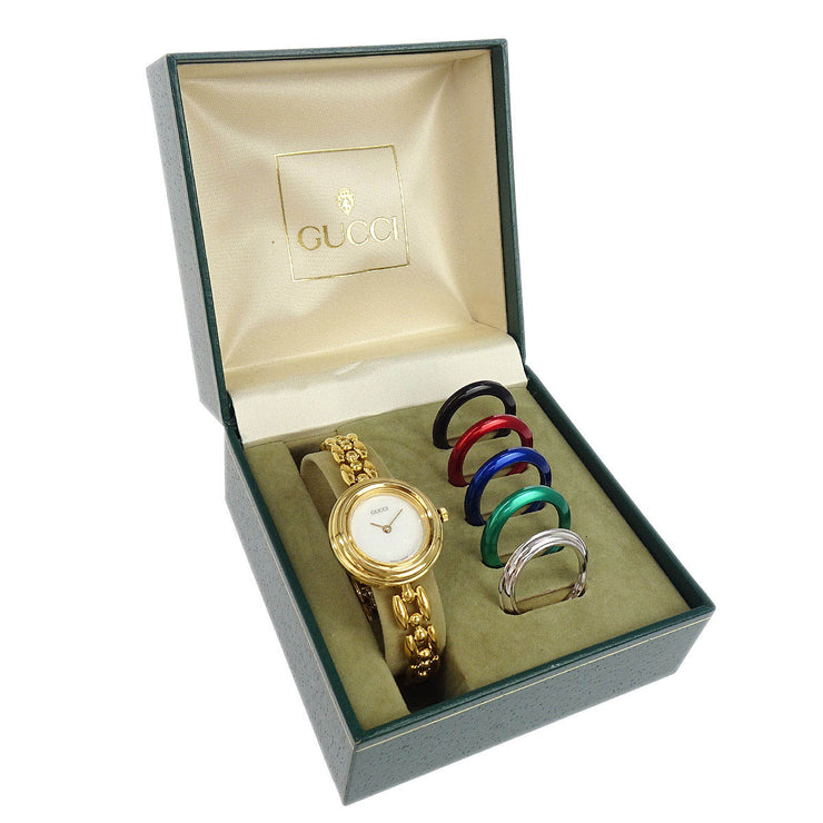 Gucci 11/12.2 Change Bezel Chameleon Quartz Watch SS 177536
