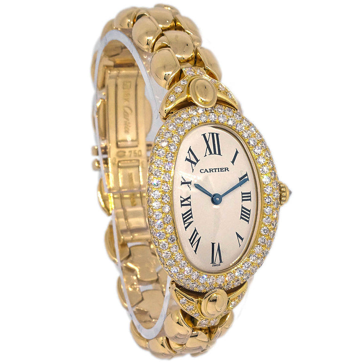 Cartier Baignoire Ref.1950 Quartz Watch 18KYG Diamond 177551