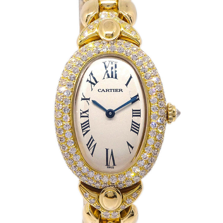 Cartier Baignoire Ref.1950 Quartz Watch 18KYG Diamond 177551