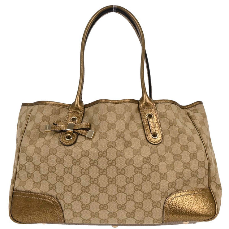 Gucci Beige Gold GG Tote Bag 163805 002404 177554