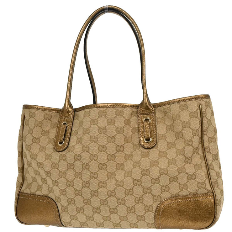 Gucci Beige Gold GG Tote Bag 163805 002404 177554
