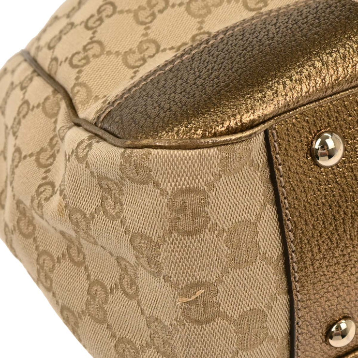 Gucci Beige Gold GG Tote Bag 163805 002404 177554