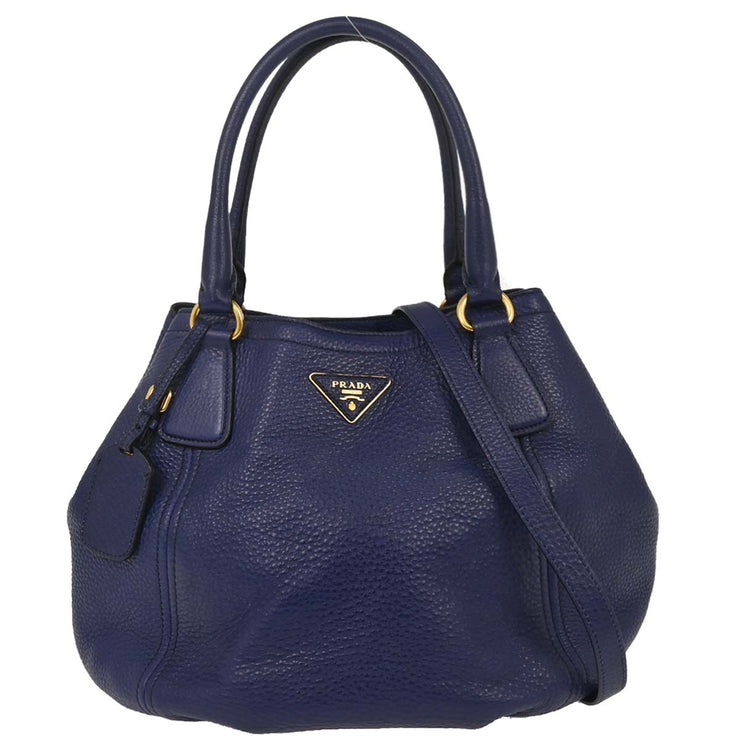 Prada Navy Leather 2way Handbag 8/113 177555