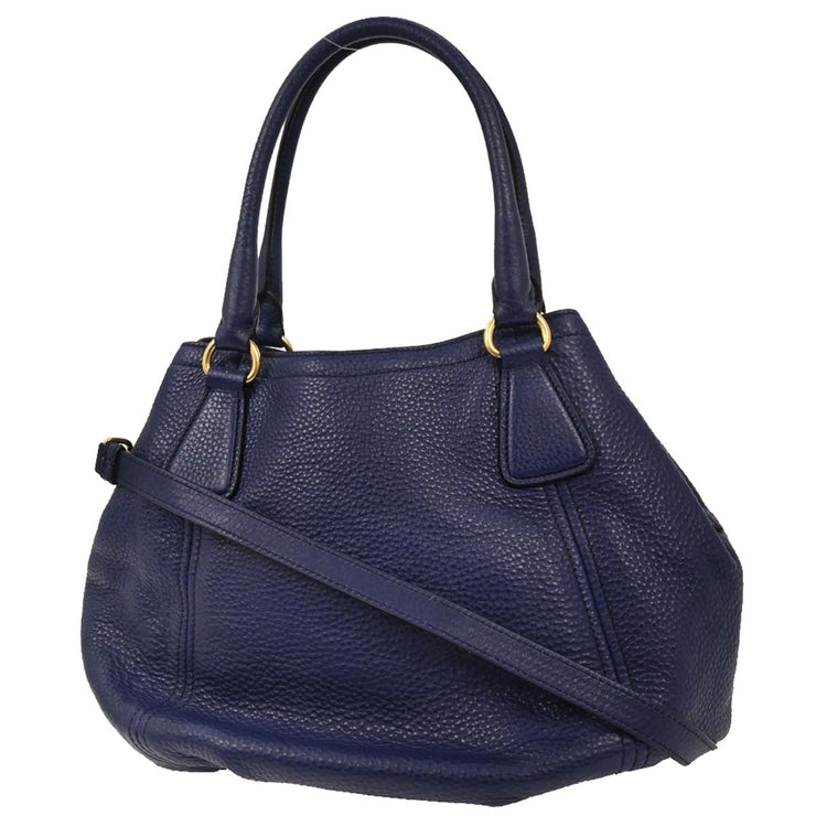Prada Navy Leather 2way Handbag 8/113 177555