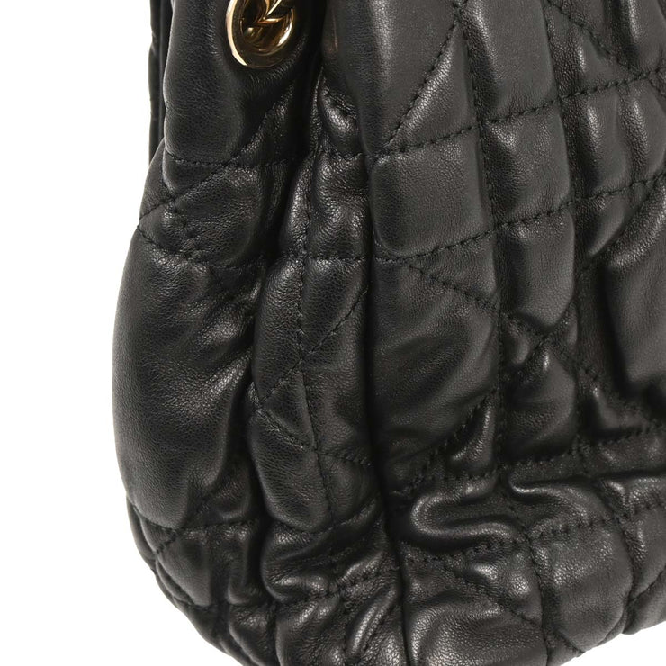Christian Dior Black Lambskin Cannage Handbag 15-BO-0160 177557