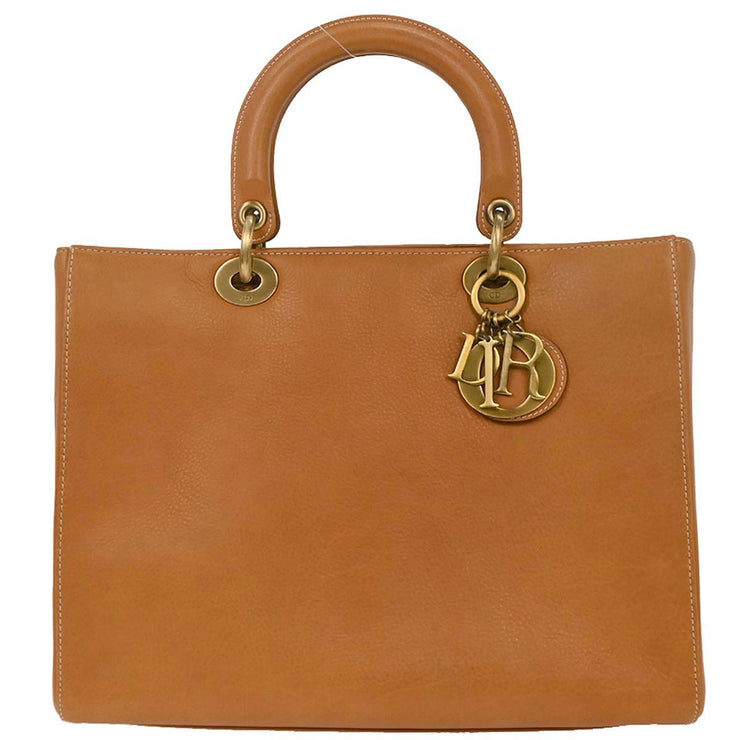 Christian Dior Brown Leather Lady Dior Handbag 05-MA-0023 177558