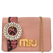 Miu Miu Pink Leather Python Shoulder Bag 154 177561
