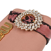 Miu Miu Pink Leather Python Shoulder Bag 154 177561