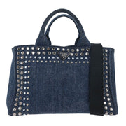 Prada Blue Denim Canapa Tote Handbag 203 177563