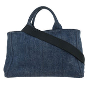 Prada Blue Denim Canapa Tote Handbag 203 177563