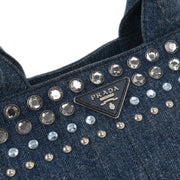 Prada Blue Denim Canapa Tote Handbag 203 177563