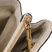 Gucci White Ostrich Metal Bamboo Handbag 131324 213317 177576