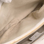 Gucci White Ostrich Metal Bamboo Handbag 131324 213317 177576