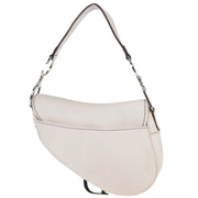 Christian Dior White Leather Saddle Handbag 01RU1003 177577