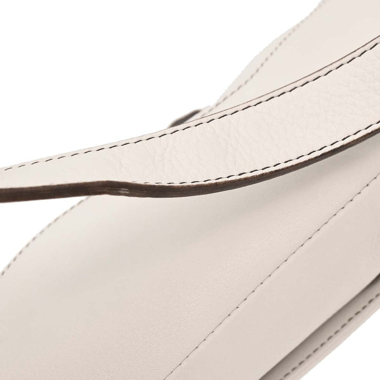 Christian Dior White Leather Saddle Handbag 01RU1003 177577
