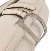Christian Dior White Leather Saddle Handbag 01RU1003 177577