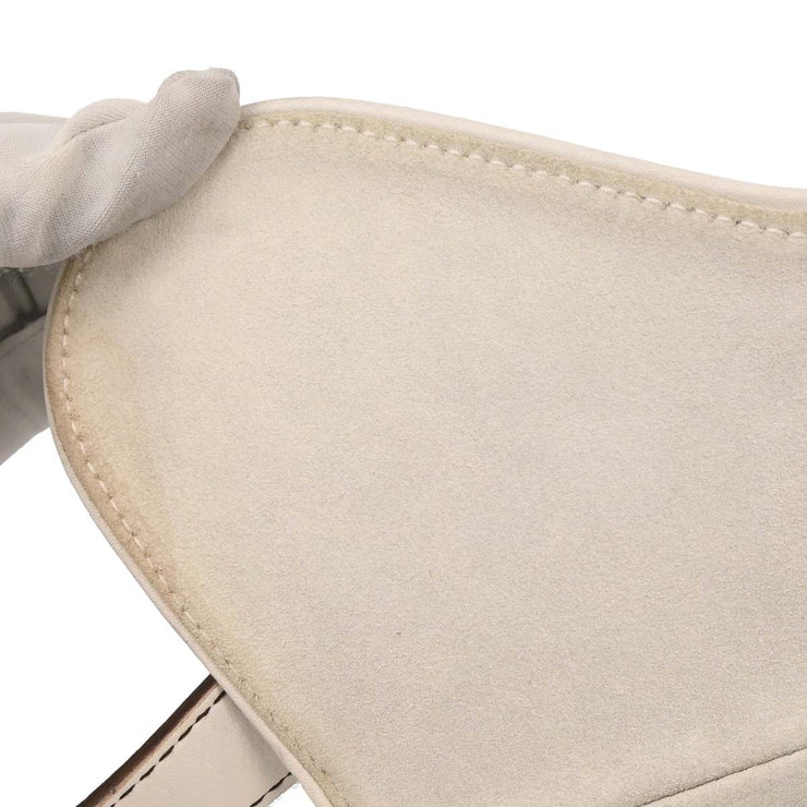 Christian Dior White Leather Saddle Handbag 01RU1003 177577