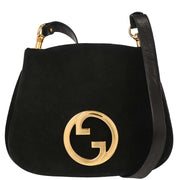 Gucci Black Suede Blondie Shoulder Bag BREV.N.53280 177579