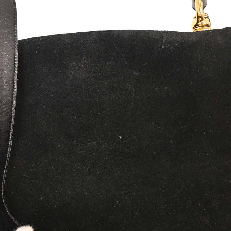 Gucci Black Suede Blondie Shoulder Bag BREV.N.53280 177579