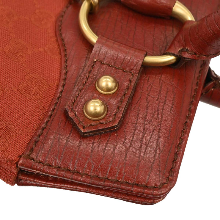 Gucci Red Canvas GG Horsebit Handbag 114013 002058 177580