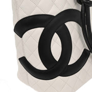 Chanel White Calfskin Cambon Ligne Tote Handbag 177583