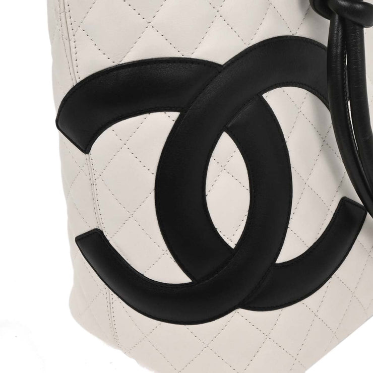Chanel White Calfskin Cambon Ligne Tote Handbag 177583