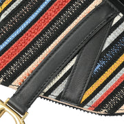 Christian Dior Black Canvas Leather Saddle Handbag 02-MA-0198 177585