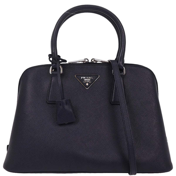 Prada Navy Leather Promenade 2way Shoulder Handbag 231 177589
