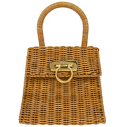 Salvatore Ferragamo Beige Ratan Gancini Handbag DO-216176 177609