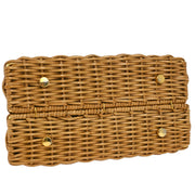 Salvatore Ferragamo Beige Ratan Gancini Handbag DO-216176 177609