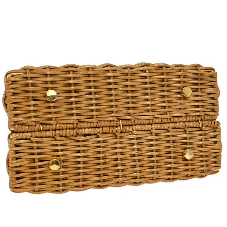 Salvatore Ferragamo Beige Ratan Gancini Handbag DO-216176 177609