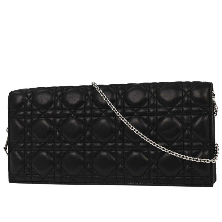 Christian Dior Black Lambskin Lady Dior Cannage Shoulder 11-MA-0134 177610