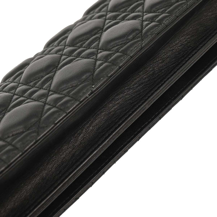 Christian Dior Black Lambskin Lady Dior Cannage Shoulder 11-MA-0134 177610