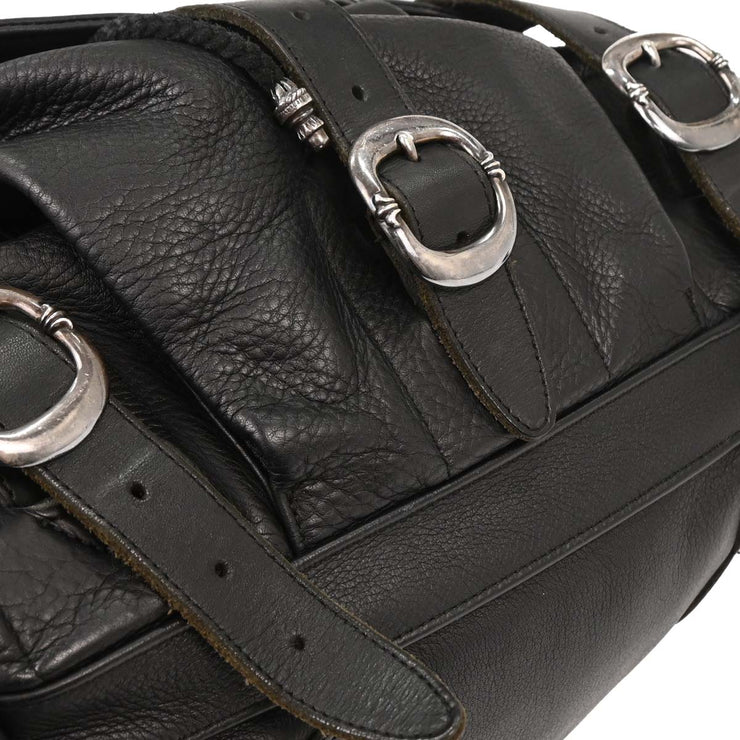 Chrome Hearts Black Leather Gunslinger Backpack 177611