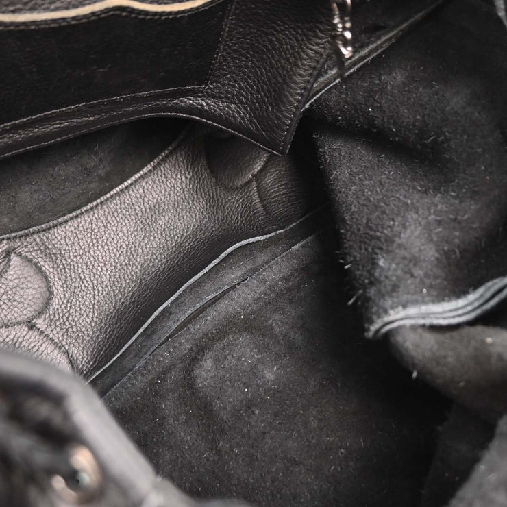 Chrome Hearts Black Leather Gunslinger Backpack 177611