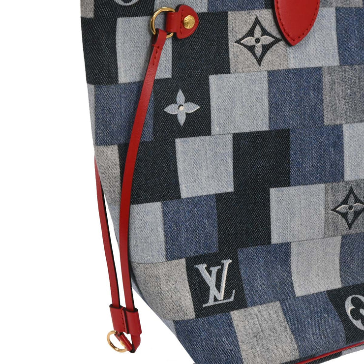 Louis Vuitton Monogram Denim Neverfull MM Shoulder Tote Bag M44981 AR5109 177612