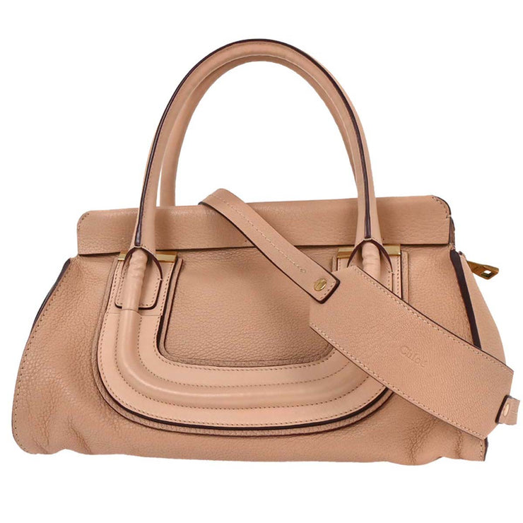 Chloe Beige Leather Everston 2way Shoulder Handbag 177617