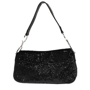 Christian Dior Black Velvet Sequins Handbag 01-RU-0035 177626