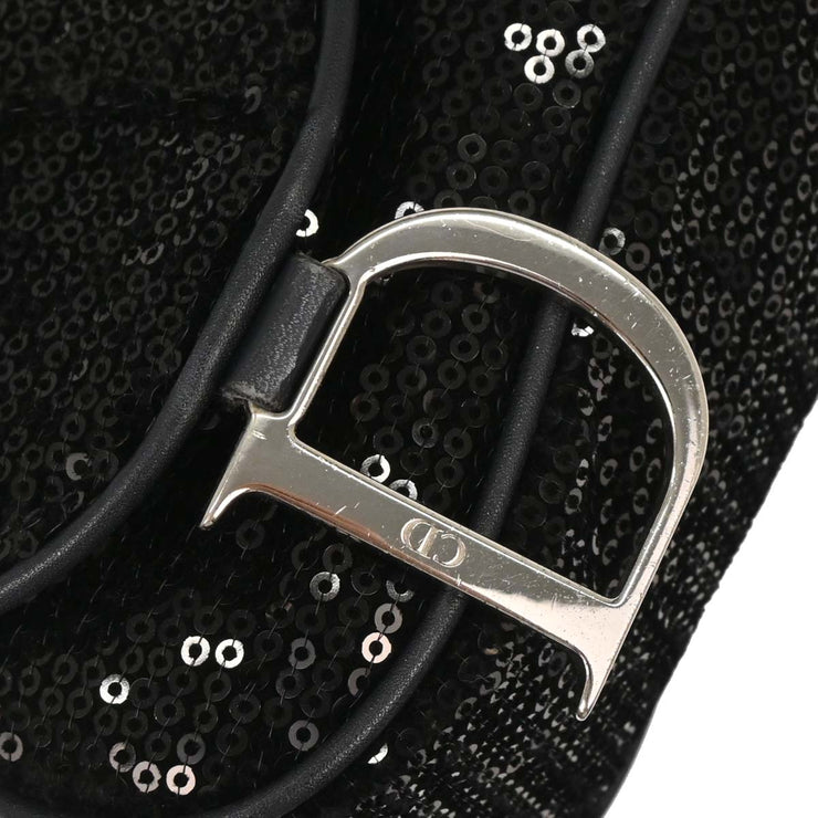 Christian Dior Black Velvet Sequins Handbag 01-RU-0035 177626