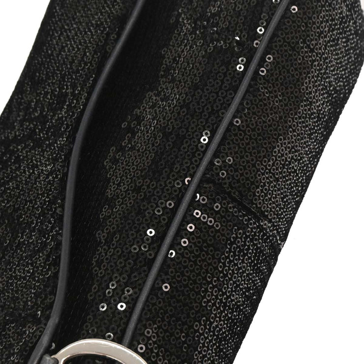 Christian Dior Black Velvet Sequins Handbag 01-RU-0035 177626