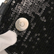 Christian Dior Black Velvet Sequins Handbag 01-RU-0035 177626